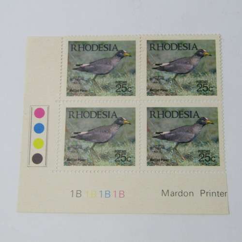 1971 Birds of Rhodesia SACC 221 - 226 control blocks of 4 - hinged