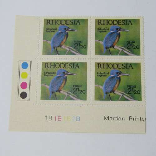 1971 Birds of Rhodesia SACC 221 - 226 control blocks of 4 - hinged