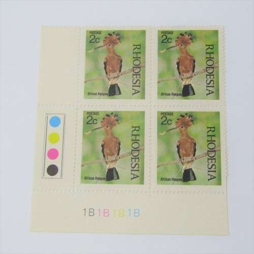 1971 Birds of Rhodesia SACC 221 - 226 control blocks of 4 - hinged
