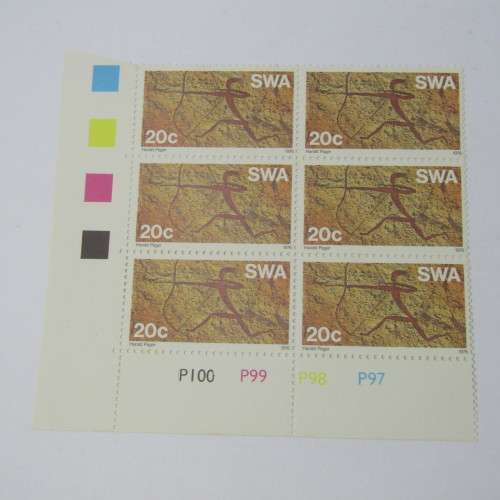 SWA Set of 4 of control blocks of 6 stamps SACC 291 to 294 - Piehist. Rock paintings
