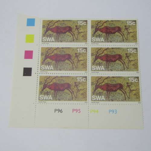 SWA Set of 4 of control blocks of 6 stamps SACC 291 to 294 - Piehist. Rock paintings