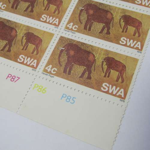 SWA Set of 4 of control blocks of 6 stamps SACC 291 to 294 - Piehist. Rock paintings