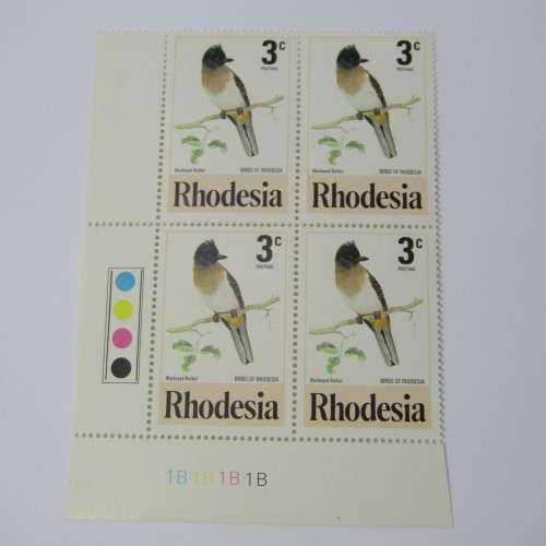 1977 Rhodesian Birds 2nd issue. SACC 300 - 305 Control blocks of 4