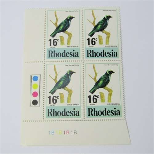 1977 Rhodesian Birds 2nd issue. SACC 300 - 305 Control blocks of 4