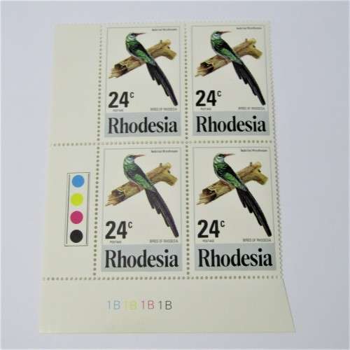 1977 Rhodesian Birds 2nd issue. SACC 300 - 305 Control blocks of 4