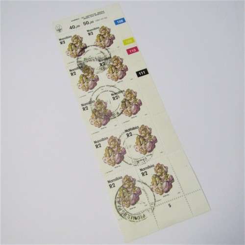 1991 Definitive issue. Mines and Minerals SACC 29 Control Strip of 10 used stamps