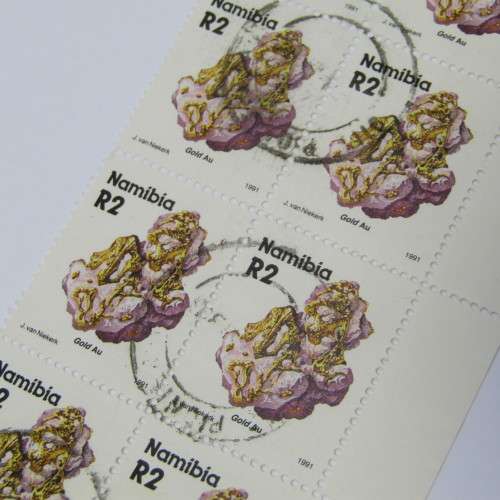 1991 Definitive issue. Mines and Minerals SACC 29 Control Strip of 10 used stamps