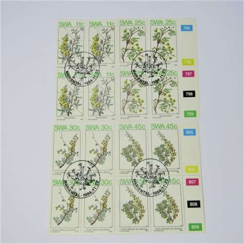 1984 Spring in SWA SACC 445 - 448 Control blocks of 4 Mariental hinged