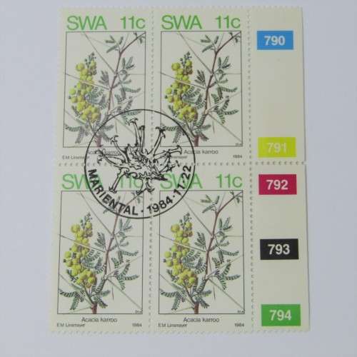 1984 Spring in SWA SACC 445 - 448 Control blocks of 4 Mariental hinged