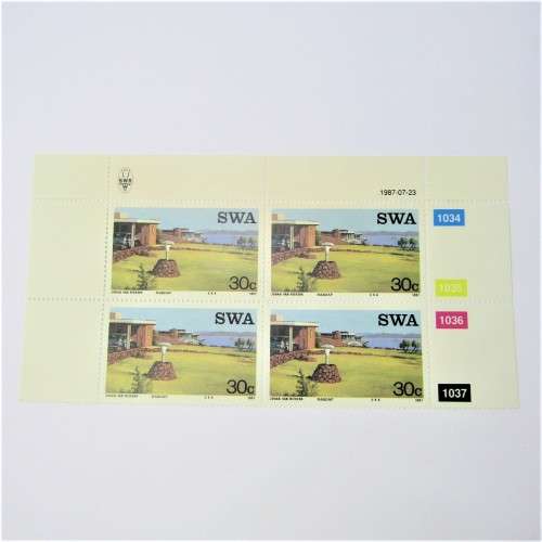 1984 Spring in SWA SACC 445 - 448 Control blocks of 4 Mariental hinged