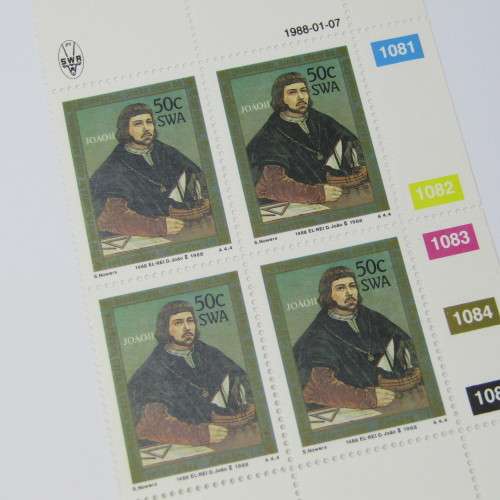 1988 500th Anniversary of Discovery of Cape of Good Hope SACC 505 Control block of 4