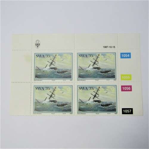 1987 Shipwrecks SACC 498 and 499 Control blocks of 4