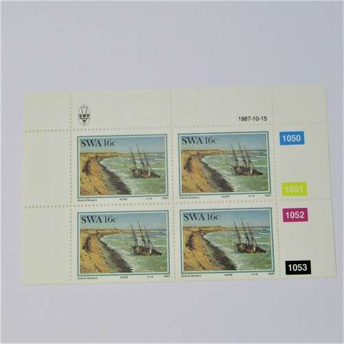 1987 Shipwrecks SACC 498 and 499 Control blocks of 4