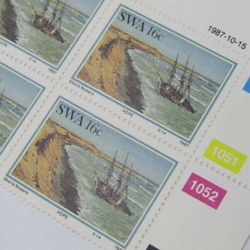 1987 Shipwrecks SACC 498 and 499 Control blocks of 4