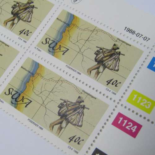 1988 Centenary of Postal Services SACC 510 and 512 Control blocks of 4