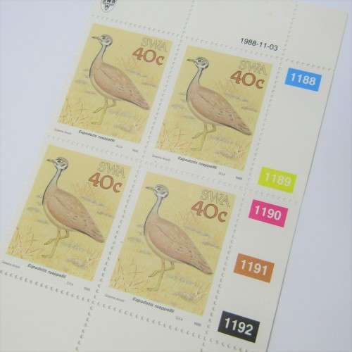 1988 Birds of SWA SACC 515 516 517 Control Blocks of 4 `hinged