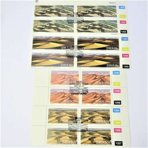 1989 Namib Desert Sand Dunes SACC 526 - 529 Control Blocks of 4 Swakopmund