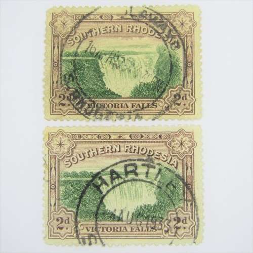 Southern Rhodesia 1932 Victoria Falls SACC 30 2 used stamps