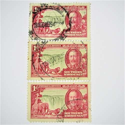 1935 George V Silver Jubilee SACC 32 3 x used stamps