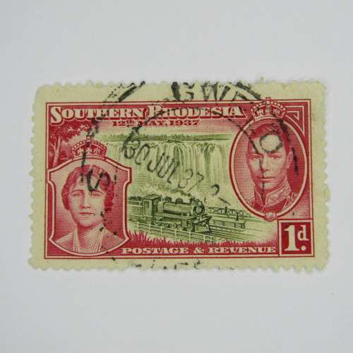 Southern Rhodesia 1937 Coronation of King George SACC 38 3 used stamps