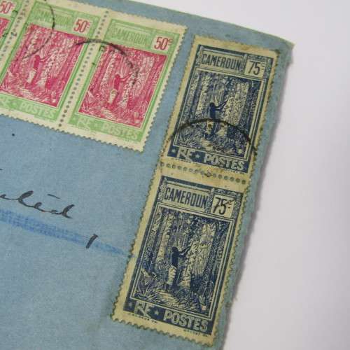 Registered cover from Garoua Cameroon via Nigeria to Lymington Herts England with five Cameroon stam