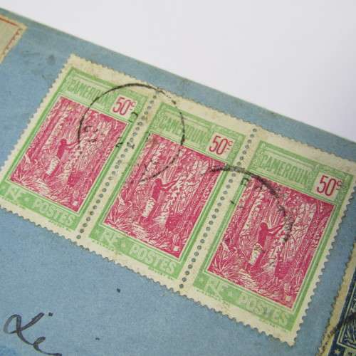 Registered cover from Garoua Cameroon via Nigeria to Lymington Herts England with five Cameroon stam