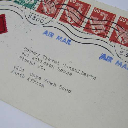 Airmail cover Germany to South Africa 1979