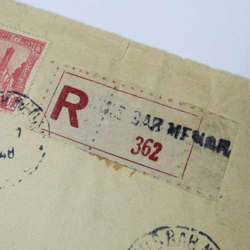 Airmail Tunisia registered cover to USA 1948