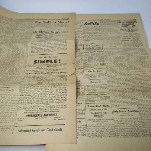Basutoland News paper Tuesday 6 June 1933 - very scarce