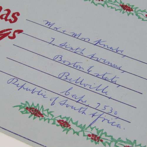 Airmail Christmas Aerogramme letter from Falkland Island to South Africa