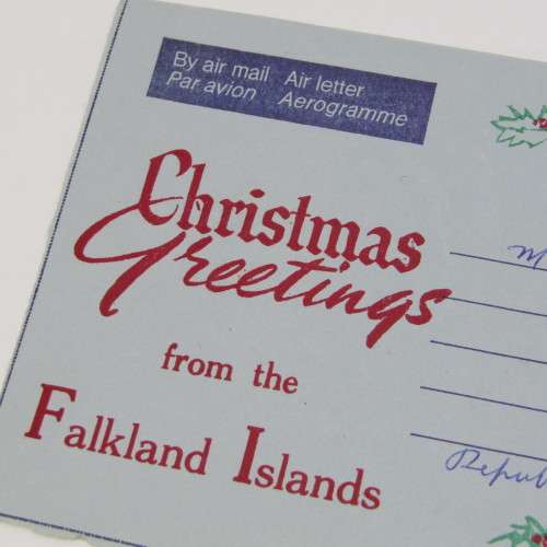 Airmail Christmas Aerogramme letter from Falkland Island to South Africa