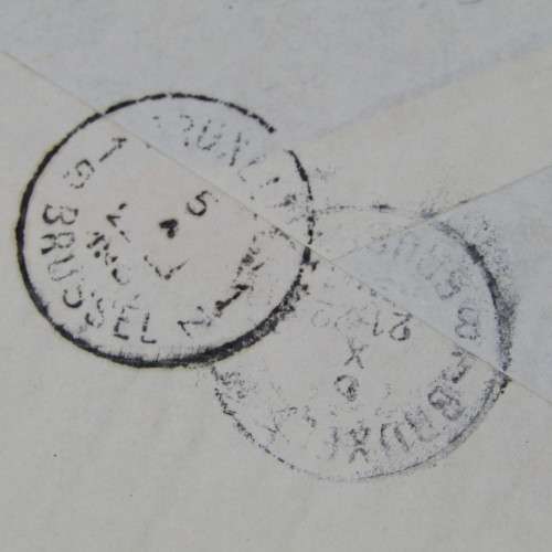 Airmail cover from Luxembourg via Bruxelles to London England with 4 stamps and two Bruxelles cancel