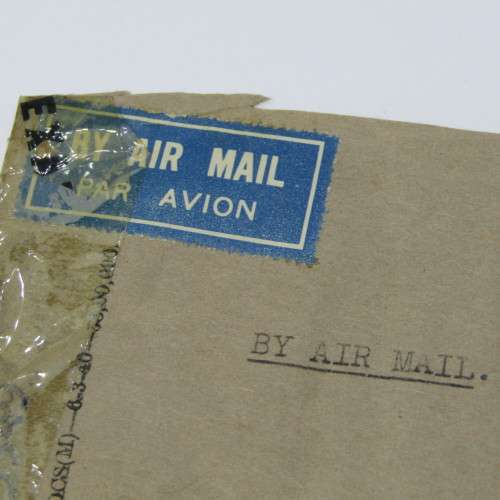 Airmail Registered Indian Cover to New York with lots of cancellations and examined label