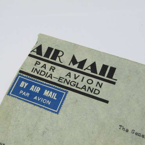 Airmail India to Scotland with censored stamp