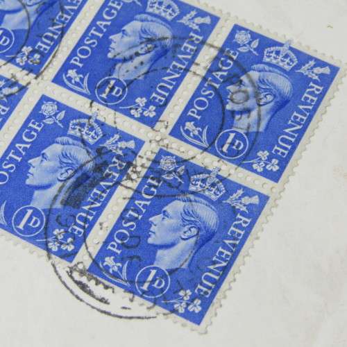 Registered Airmail cover from field post office to Birmingham England with 7 British stamps