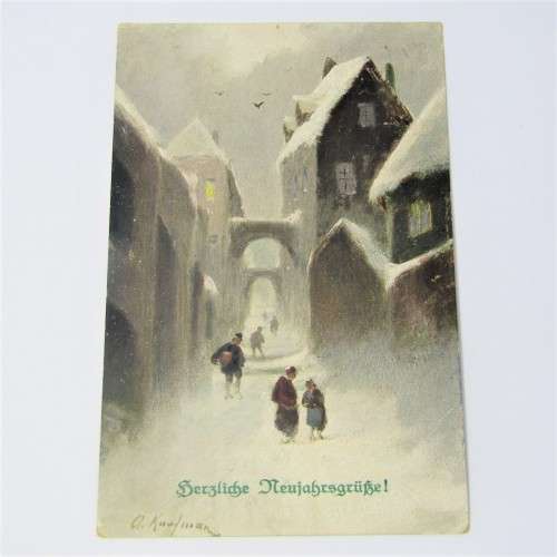 Berlin, Germany internal postcard with a German stamp and a Berlin 31 Dec 1927 cancellation