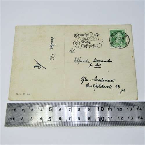 Berlin, Germany internal postcard with a German stamp and a Berlin 31 Dec 1927 cancellation