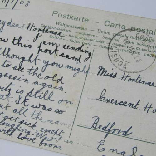German Paquebot cover from Lisboa Portugal to Bedford England - 12 January 1908