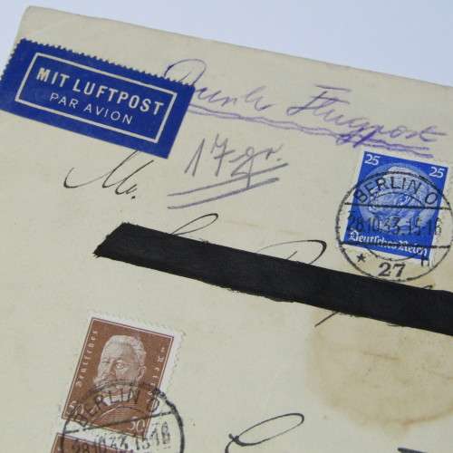 Berlin, Germany airmail cover to Cape Town, South Africa with seven German stamps