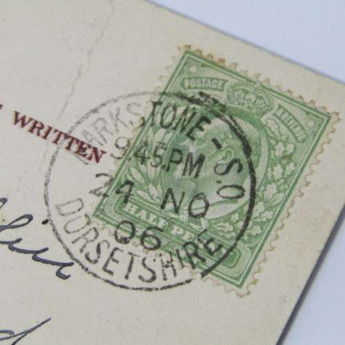 Postcard from Parkstone Poole England to Birmingham England with a half penny stamp