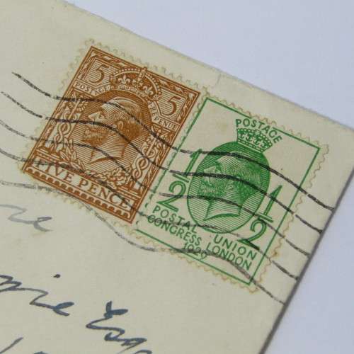 London airmail cover to Natal, South Africa with two London stamps and a London 27 Aug 1929