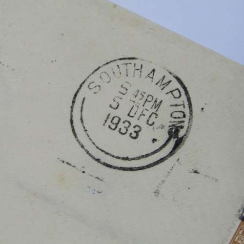 Southampton to Cape Town, South Africa by Airmail with two United States stamps