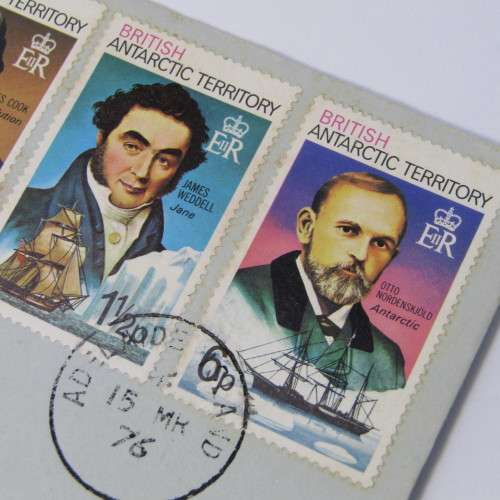 Adelaide Island airmail cover to Natal South Africa with three British Antarctic Territory stamps