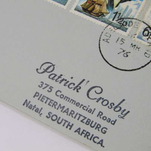 Adelaide Island airmail cover to Natal South Africa with three British Antarctic Territory stamps
