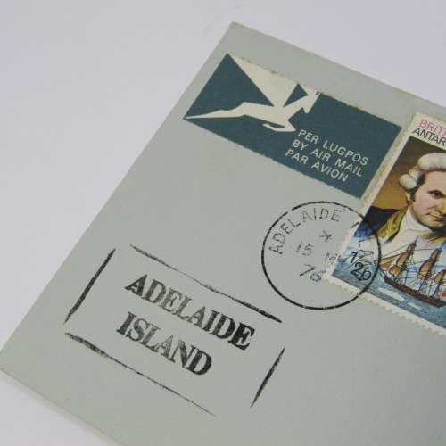 Adelaide Island airmail cover to Natal South Africa with three British Antarctic Territory stamps