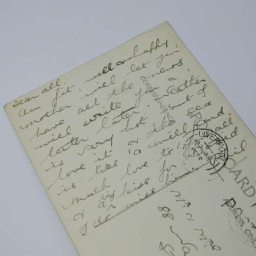 Liverpool Paquebot on reverse to England with an England stamp and an unclear Liverpool cancellation