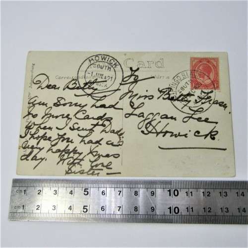 Internal South Africa photo postcard Isipingo Beach to Howick with a South Africa stamp, Isipingo Be