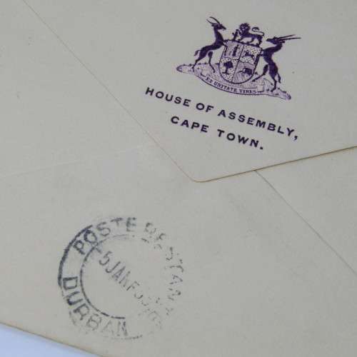 2nd Flight cover from Cape Town to Johannesburg with a South African stamp and a Cape Town