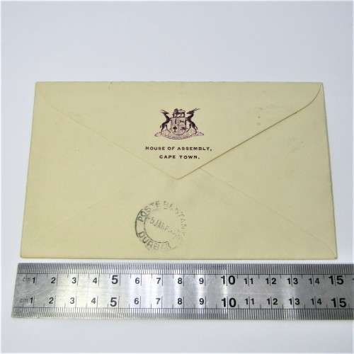 2nd Flight cover from Cape Town to Johannesburg with a South African stamp and a Cape Town