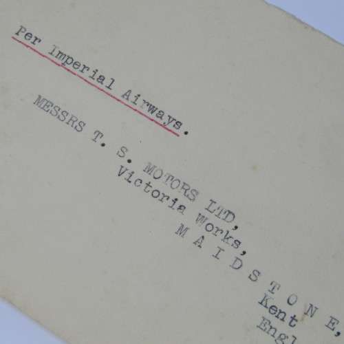 Per Imperial Airways flight cover from Johannesburg South Africa to Kent England with a South Africa
